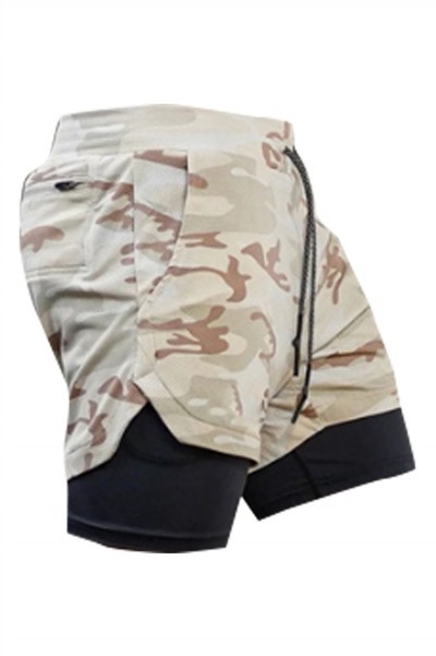 SKSP008 manufacturing five-point shorts design double-layer mobile phone pocket towel casual running shorts shorts shorts center fake two-piece shorts detail view-6